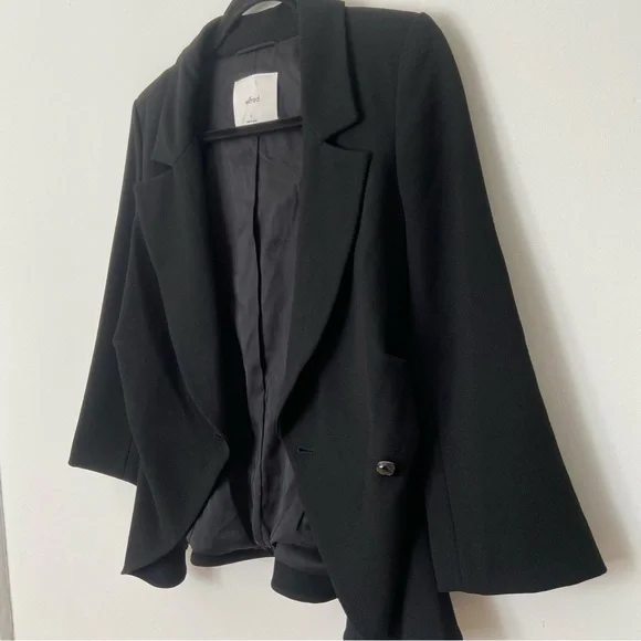 Aritzia Wilfred Selina Blazer Black Peplum Jacket in Stretch Crepe size 0 - Picture 7 of 12